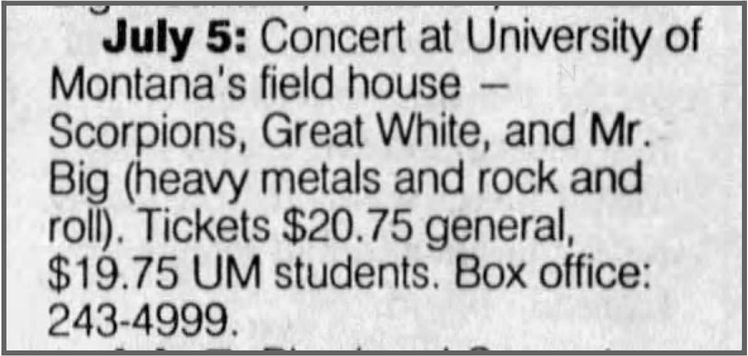 Great White, Scorpions, Mr. Big - 1991
